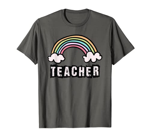 Back to Schoo, mignon Grunge Pastel Rainbow Teacher Femmes Enfants T-Shirt