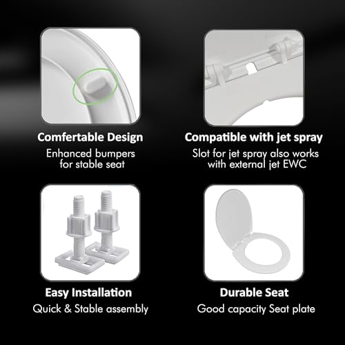Image of WASSMIST Toilet Seat Cover Set - Durable Toilet Seat Cover | Fits Most Standard EWC Commodes | Premium Finish