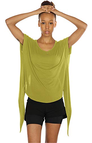 image for icyzone Open Back Workout Tops for Women - Athletic Activewear T-Shirt