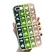 Herbests Custodia Compatibile con iPhone 7 Plus/8 Plus Cover Stress Relief Toy Custodia Morbida in Silicone Bubble Sensory Fidget Cover TPU Bumper Antiurto Antistress Case, Verde bianco