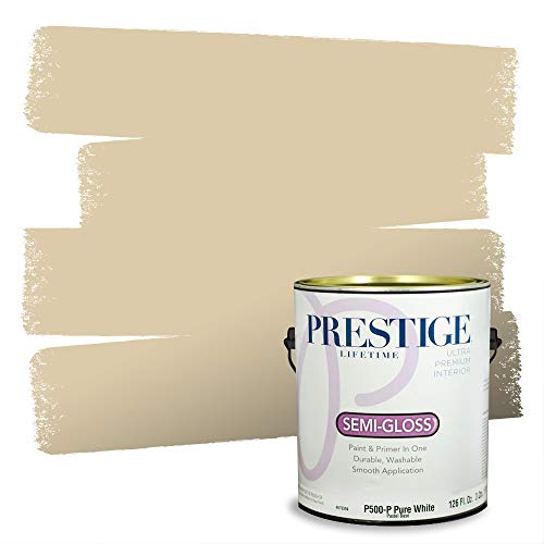PRESTIGE Paints Interior Paint and Primer In One, 1-Gallon, Semi-Gloss, Comparable Match of Benjamin Moore Monroe Bisque by PRESTIGE - Used condition - US$21.35