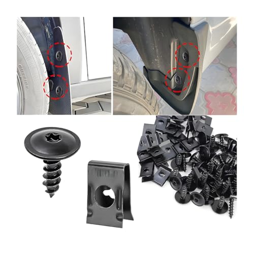 40PCS N90974701 Fender Screw Bolt U Nut Kit, Screws Clips for Front Bumper Cover Fender Liner Splash Shield Grille Compatible with Volkswagen Audi A3 A4 A5 A6 A7 Q3 Q5 Q7 S4 TT Golf GTI Jetta Passat