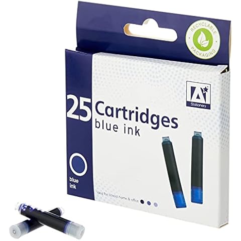 25 Universal Blue Fountain Pen Ink Cartridges Cover