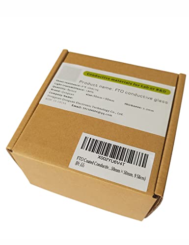 Image of FTO Coated Conductive Slides Glass 50x50mm 6~8 ohm /sq Cover Material Transparent Fluorine doped Tin Oxide SnO2 /F use for Lab R&D (9pcs /Package)