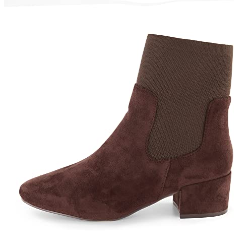 CUSHIONAIRE Women's Romi block heel stretch boot with Memory Foam Padding, Wide Widths Available2