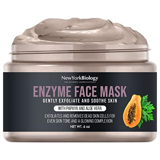 New York Biology Enzyme Facial Mask 6 oz – Moisturizing and Hydrating Face Mask for Acne, Pores, and Clear Skin – Deep Facial Cleanser Clay Mask for Normal and Oily Skin