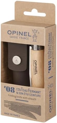 OPINEL - N°08 Inox et Étui Alpine - Couteau Pliant de Poche Bois ...