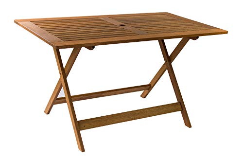 AVANTI TRENDSTORE Malvi - Tavolo pieghevole per giardino/balcone, in legno massiccio. Dimensioni LAP 135x72,5x75 cm