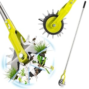 Edger Lawn Tool, 58-Inch Rotary Edger Lawn Tool, Sidewalk Yard Manual Lawn Edger, Cushion Grip with Stainless Steel Handle Edgers for Landscaping