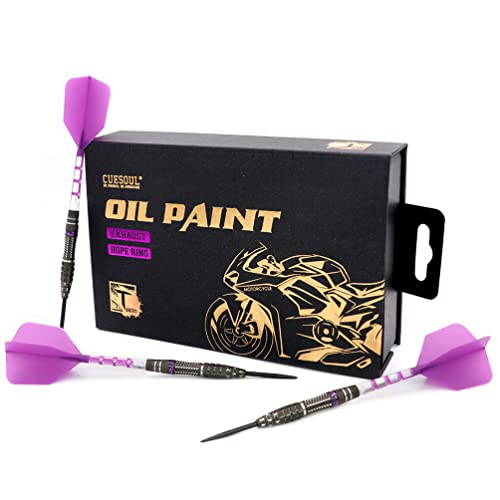 Cuesoul Exhaust 25G Steel Tip 90% Tungsten Dart Set With Oil Paint Finished And Unifying Rost T19 Flight #TOP26