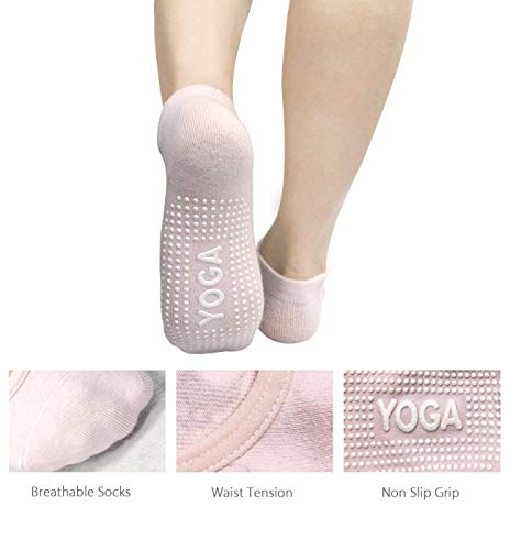 image for RIBIKA Yoga Socks for Women Non-Slip Grips & Straps Ideal for Pilates 