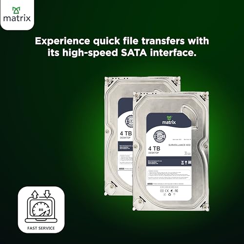 Matrix 4TB SATA Hard Drive for Desktop (HDD) 3.5 Inch SATA 6 GB /s 7200