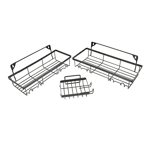 Abaodam 3Piezas Soporte de Ducha Adhesivo Estante de Almacenamiento Taladro Organizador de Champú y Cosméticos Instalación Rápida Baldosas