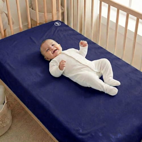 Image of Btag Baby Waterproof, Super Soft Fast Drying Mattress Protector | Extra Absorbent, Anti-Itching Sheet for New Born,Toddler (Size 100x140 cm, Pack of 1, Royal Blue)