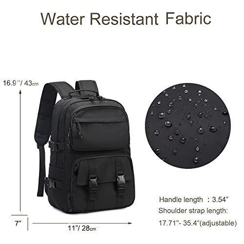 Lightweight 15.6 inches Laptop Backpack, Water Resistant, 12 Pockets College Backpack, Black2