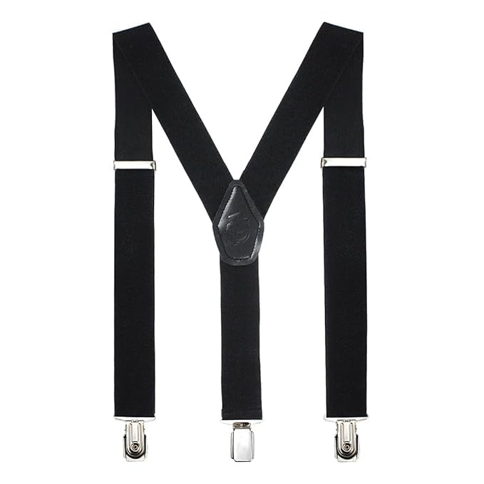 Red Wood Adjustable Unisex Suspenders, Y-Back Elastic Braces with Metal Clips, Comfortable Formal and Casual Wear Belt Accessory for Men and Women, Heavy Duty Fit, 1 Pair-image-39