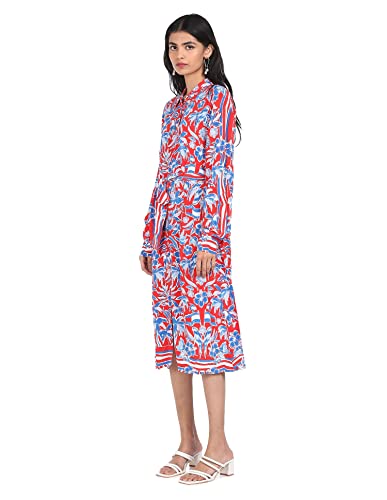 Image of Tommy Hilfiger Women's 59% ECOVERO, 41% Viscose A-Line Below The Knee Casual Dress