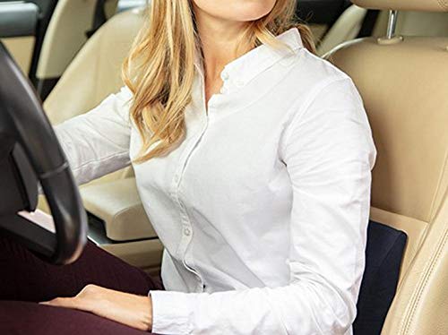 TEMPUR Transit Rugkussen, ergonomisch lendenkussen voor onderweg en thuis, blauw, 30 x 25 x 6 cm - Image 3