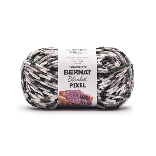 Manta de sofá con lana Bernat Blanket Pixel Gray Days de poliéster grueso para tejer en invierno 3