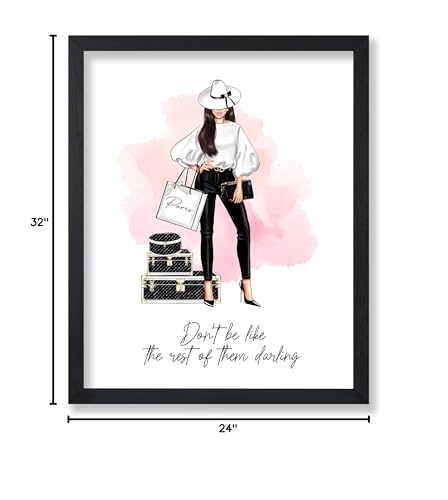 Image of Poster Master Don't Be Like The Rest of Them Darling Poster - Fashion Print - Positive Quote Art - Trendy Art - Gift for Women & Fashionista - Decor for Bedroom or Girls Room, 24x32 Unframed Wall Art