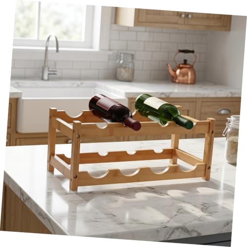 Soporte de vino de madera doble capa 45X23.5CM miniatura 4