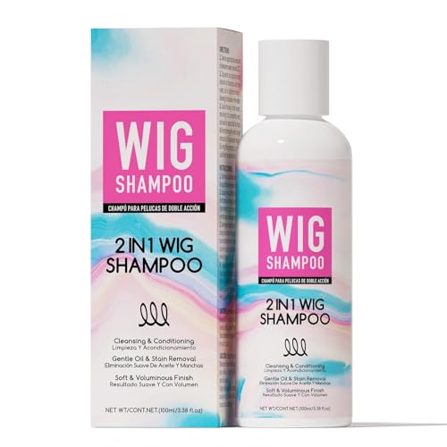Gowwim 2 in 1 Wig Shampoo & Conditioner for Synthetic Hair - Gentle Cleanser & Detangler with Keratin Coconut Oil & Shea Butter Wig Wash & Care Kit- 100ml