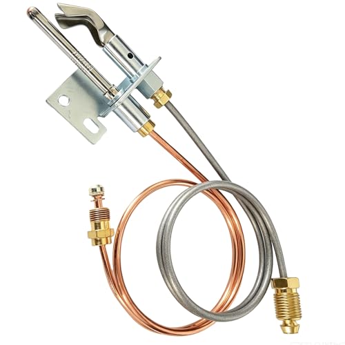 MCAMPAS 161156 Pilot Burner Assembly 38 Deg Angle 15" Thermocouple Replacement for Suburban SW6P SW10P Series RV Water Heater