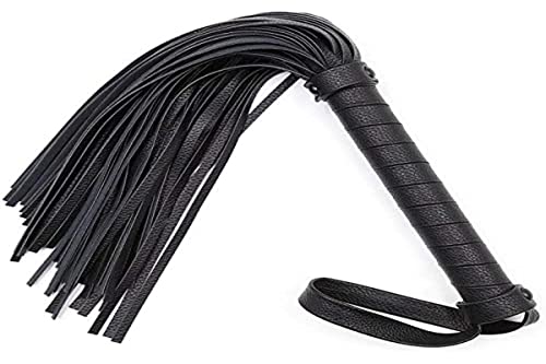 Flogger noir 42 cm pour pimenter vos soirées romantiques