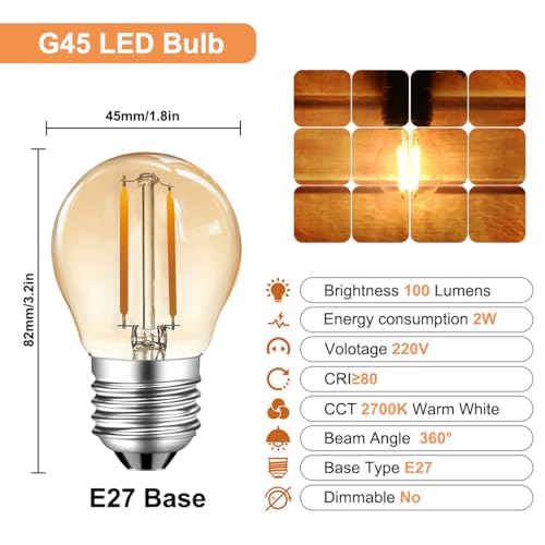 Ampoule LED 2W E27 ambrée pour remplacer les lampes 10W sans éblouir les yeux