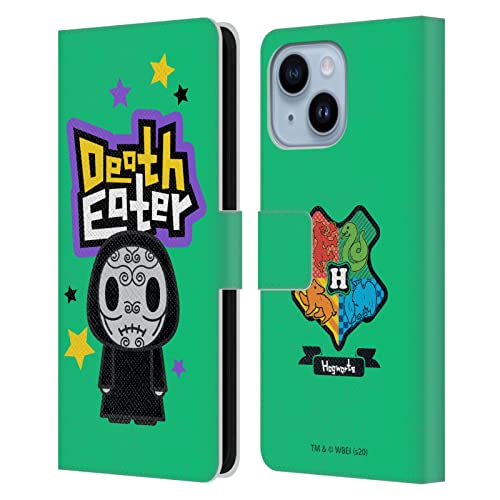 Housse Harry Potter Death Eater en cuir premium pour iPhone 14 Plus aux finitions soignées