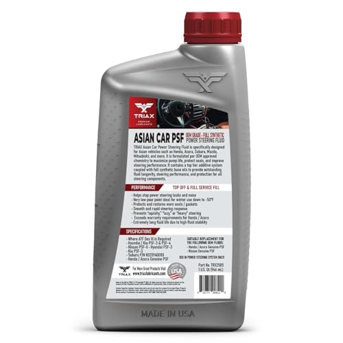 image for TRIAX Asian Car PSF, Power Steering Fluid, Full Synthetic, OEM Grade; 