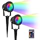 kefflum 10W RGB Gartenbeleuchtung Scheinwerfer LED Strahler Gartenlampe mit Erdspieß IP65 Wasserdicht Gartenstrahler für Außen Spotbeleuchtung Bodenleuchte Teichstrahler (2er Pack)