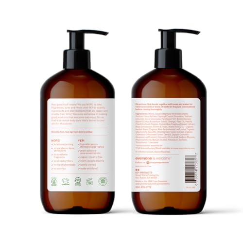 Image of Everyone Liquid Hand Soap,12.75 Ounce,Apricot and Vanilla,Plant-Based Cleanser with Pure Essential Oils,(Pack of 6)