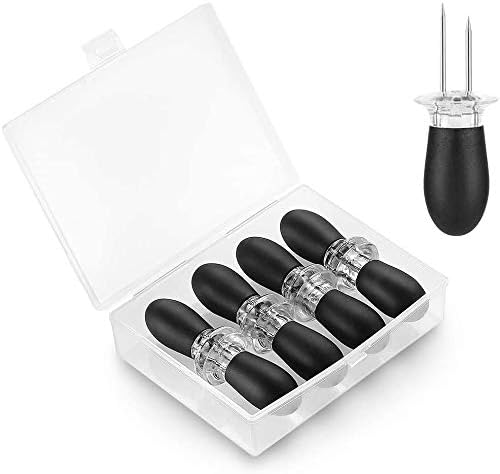 ecooe Corn on the Cob holder,Corn on the Cob Skewers,8 Pieces,Black Stainless Steel Corn Cob holders Grill Fork can be Used for Barbecue,Parties, Picnics,Camping and Provides an Additional Storage Box