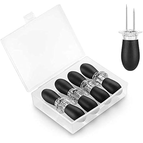 ecooe Corn on the Cob holder,Corn on the Cob Skewers,8 Pieces,Black Stainless Steel Corn Cob holders Grill Fork can be Used for Barbecue,Parties, Picnics,Camping and Provides an Additional Storage Box Cover
