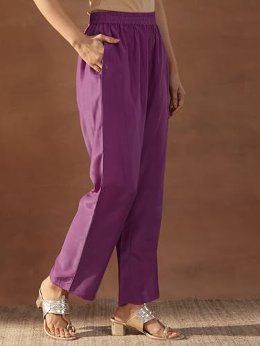 Image of Libas Womens Printed Silk Blend Straight Kurta With Trousers and Dupatta