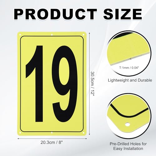 Número 19 marcador de área resistente al clima en placa rectangular de metal 2