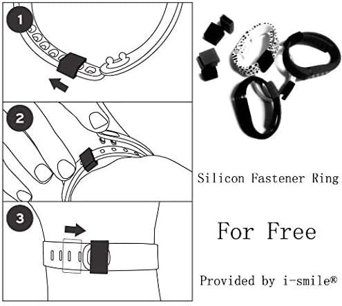 I-SMILE 3PCS Replacement Bands with Metal Clasps for Fitbit Flex, Set of 3 with 2 Piece Silicon Fastener Ring