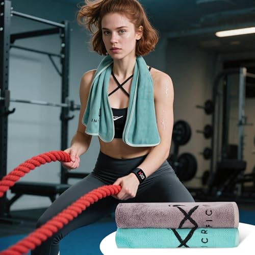 2 Pack Microfiber Gym Towels, 380 GSM 15"x31" Bigger Size Super Soft Quick-Drying Towels for Workout, Yoga, Fitness, Sports, Sweat Absorbent & Lightweight - Image 5