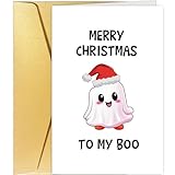 Cute Christmas Card for Him, Merry Christmas Card for Husband Boyfriend, Spooky Xmas Holiday Card, Merry Christmas to My Boo