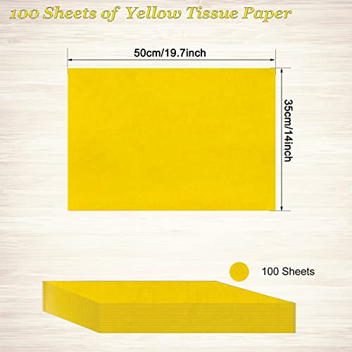 Image of 100 Sheets Yellow Tissue Paper Artdly 14 x 20 Inches Yellow Wrapping Paper Bulk for Weddings Birthday DIY Project Christmas (Pack of 2)