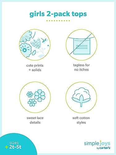 Simple Joys by Carter's Girls' Long-Sleeve Shirts, Pack of 32