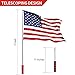 5 Feet Red Telescopic Handheld Flagpoles, ANLEY Portable Staff with Clips - Lightweight Extendable Stainless Steel with Anti-Slip Grip - Collapsable Flag Pole for Tour Guides & Pointer for Teachers