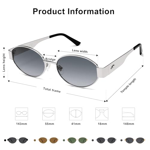 Image of SOJOS Retro Oval Sunglasses for Women Trendy Classic Shades UV400 Protection SJ1256