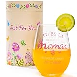 ✨ 【Haute qualité et fonctionnalité】 Ce verre à vin de 550 ml est fabriqué en verre sodocalcique de qualité supérieure. Il est très solide et durable, et facile à nettoyer. Ce verre personnalisé pour maman est idéal pour servir du vin, de la bière, de la vodka, du whisky et d’autres boissons chaudes ou froides