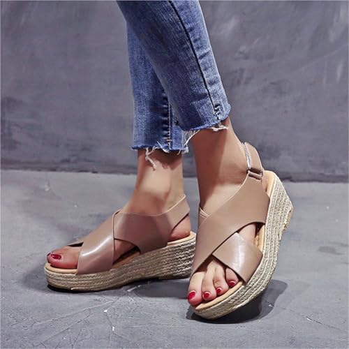 Women Minimalist Wedge Sandals Open Toe Thick Soled Platform Casual Sandals Ankle3