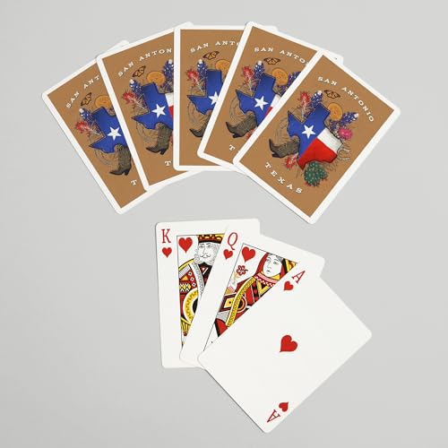 Baraja de 52 cartas tamaño póker San Antonio Texas miniatura 7