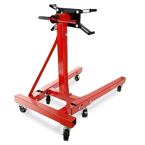 BLACKHORSE-RACING Auto Repair Rebuild Steel Engine Stand Folding Motor Hoist Dolly Mover Jack with...