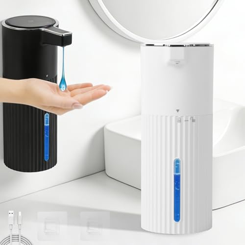 Distributeur de Savon Automatique Mural sans Perçage - Distributeur Savon Gel Douche sans Contact, 400ml Rechargeable USB | Liquide pour Cuisine, Salle de...