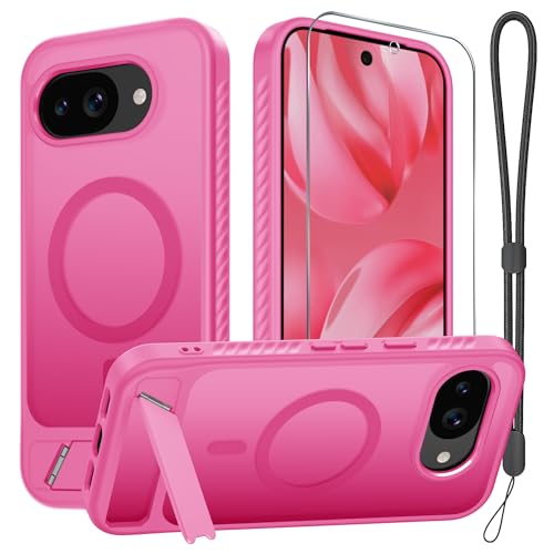 RMOCR Google Pixel 10a�p���C�P�[�X�A�X�N���[���v���e�N�^�[+�������[�h���X�g�X�g���b�v+�C���r�W�u���L�b�N�X�^���h[Pixelsnap&MagSafe�Ή�]�t���A�������}�b�g�X�����d�b�J�o�[�A�z�b�g�s���N